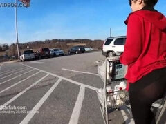 Hot MILF Sammi Starfish Flashes Her Big Ass in See-Through Leggings at Grocery Store