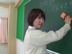 Horny Japanese college girl loves hardcore sex in the classroom