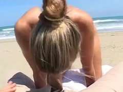 Anal, Playa, Rubia, Mamada, Corridas faciales