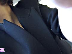 デカパイ, 茶髪の, 巨乳な, 車, フランス人, オナニー, ハメ撮り, オマンコ
