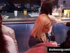 Wild sex party at the club featuring a hot gangbang