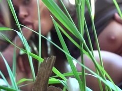 Amateur, Rubia, Mamada, Al aire libre, Público