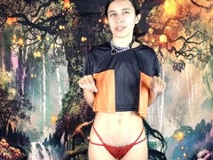 Naiades Aqua models a lace thong in her sexy try-on haul
