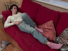 Taffy is horny and masturbating in living room