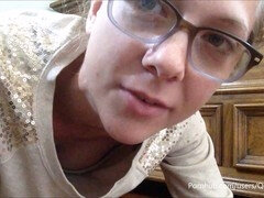 Consolador, Gafas, Masturbación, Orgasmo, Coño, Juguetes