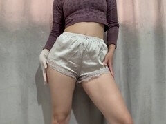 18, 叔母, デカ尻, 自家製, ゴム, パンティ, 小柄, スパンデックス