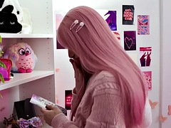 Upskirt roseboy femboi seduced by jock