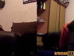 Dark ebony mature amateur interracial