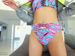 Vrouw, Latijnse vrouw, Masturbatie, Slipje, Klein, Kut duiken, Alleen, Speelgoed