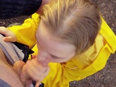 Real public blowjob, pov, public pov