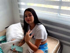 18 ans, Amateur, Cul à la bouche, Sucer une bite, Éjaculation interne, Éjaculer dans la bouche, Fille latino, Adolescente
