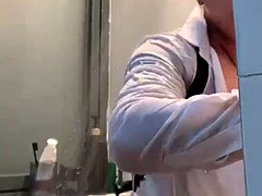 アジア人, 中国人, ゲイ, シャワー, 一人