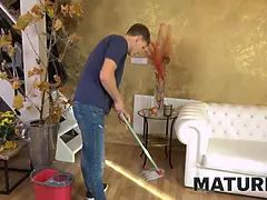 Mature4k. mature lady finds he horny son-in-law fingering and helps him