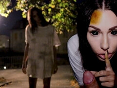 デカチン, フェラチオ, 茶髪の, 中出し, Hd, 自家製, アウトドア, ティーン