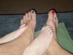 Footing, foot worship, mature