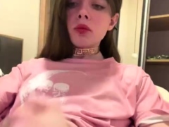 Grosser schwanz, Grosse titten, Spermaladung, Wichsen, Masturbation, Transfrau, Solo