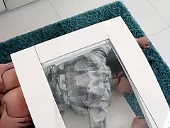 Becky got stucked and before stepson Oliver help her, he slide his dick inside her MILF twat