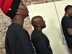 乱交, グループ, 異人種間, フェラする