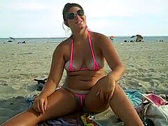 Cul, Plage, Bikini, Public, Chatte