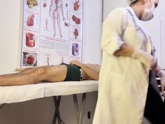 Verga grande, Morena, Sucio, Examen, Guantes, Enfermera, Coño, Mojado