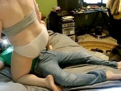 Amateur, Bathroom, Bbw, Handjob, Jeans, Kissing, Panties
