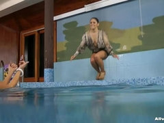 Ass, Jeans, Kissing, Pool, Satin, Underwater, Wet