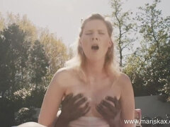 Badpak, Zwart, Blond, Sperma shot, Lul, Groep, Zoenen, Tieten likken