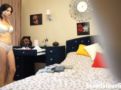 Amateur, Chambre à dormir, Brunette brune, Femelle, Hd, Nue, Culottes ou slips, Webcam