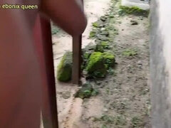 I caught my big ass step mom getting fucked by two black dicks behind the house