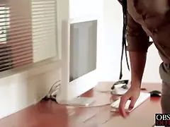 He drives his dong deep inwards her pussy
