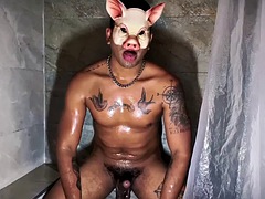 Grosser schwanz, Schwarz, Fetisch, Französisch, Schwul, Erniedrigung, Pissen, Solo
