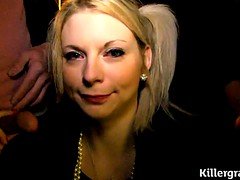 Blond, Pijpbeurt, Groep, Buiten, Slet