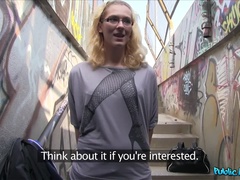 Public Agent (FakeHub): Stranger Offers Nerdy Blonde A Modeling Job If She Fucks Him Outdoors