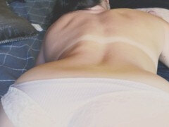 Amateur wife, white panties, foreplay
