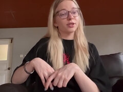 Enthousiasteling, Bondage discipline sadomasochisme, Slaapkamer, Blond, Rijpe lesbienne, Gezichtspunt, Slaaf