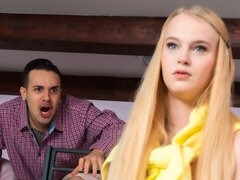 Enthousiasteling, Grote kont, Grote lul, Blond, Pijpbeurt, Lul, Hondjeshouding, Natuurlijke tieten