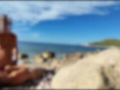 French Amateur Wife Miss Creamy Fucks Big Cock on Nude Beach - Public Sex & Cum in Mouth