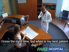 Alexis Crystal gets naughty in patient waiting room with doctor & nurse