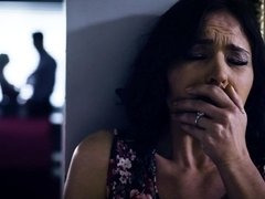 美女, ブロンド, フェラチオ, 巨乳な, 女 人男 人, ティーン, 三人, オッパイの