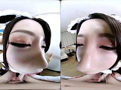 3d, アジア人, 美女, フェラチオ, 日本人, メイド, 現実