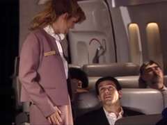 enjoying flight attendant