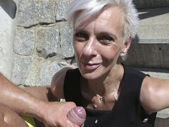 Grosser schwanz, Blasen, Auto, Fetisch, Fingern, Handjob, Reif, Im freien