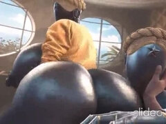 Arsch, Grosser arsch, Grosser schwanz, Grosse titten, Schwanz, Reiten, Zwillinge