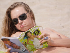 18 jaar, Enthousiasteling, Lieveling, Strand, Blond, Nudist, Mager, Tiener