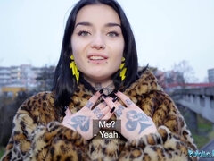 French beauty Crystal Cherry's enormous dick and outdoor blowjob pov