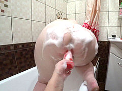 POV. Mature lesbos in the douche. torrid video