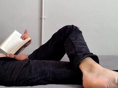 Get hard, gay foot worship, soft to hard erection