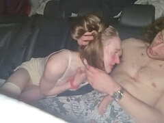 Anal, Voiture, Femelle, Muscle, Orgasme, Fête, Petite femme, Belle mère