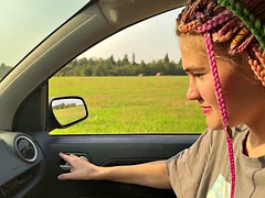 美人, 舞台裏, フェラチオ, 車, 露出狂, ハードコア, ハメ撮り, ロシア人