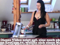 Bruinharig, Europees, Hd, Keuken, Moeder die ik wil neuken, Verleid, Tieten likken, Vrouw
